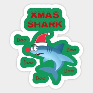 Christmas Shark Sticker